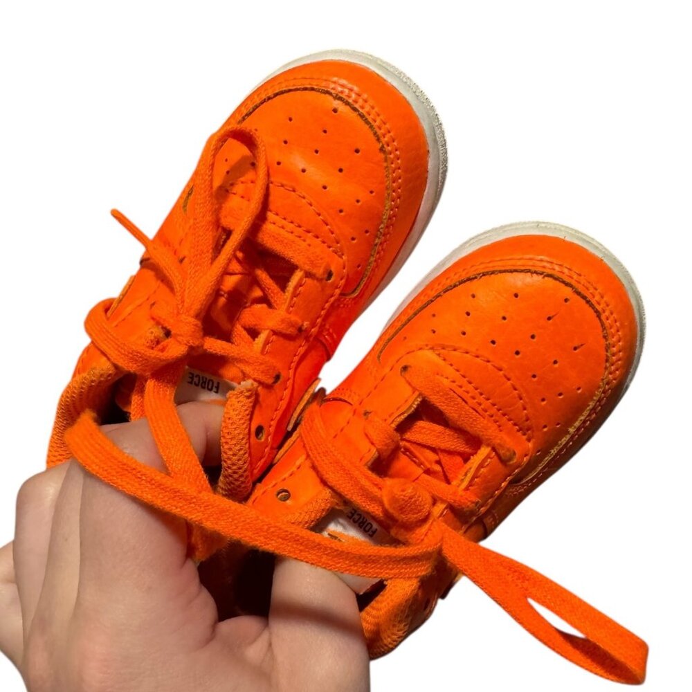 Nike Air Force 1 Neon Orange Sneakers Size 7C